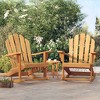 vidaXL Garden Adirondack Rocking Chair Set of 2 Natural Teak - 2 of 4