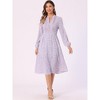INSPIRE CHIC Women's Floral Print Long Sleeve Back Tie Flowy Midi Boho Dress - 3 of 4