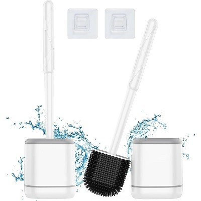 LunaLulinlk Toilet Brush and Toilet Brush Organizer with Magnetic Holder, Gray, 2-Pack