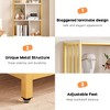 Garvee 4-Tier Gold Bookcase w/ 3 Drawers & Door, 62" White Gold Bookshelf with Metal Frame, Floor Standing Display Storage Cabinet for Living Room - 3 of 4