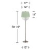 360 Lighting Crystals 60 1/2" Satin Steel Floor Lamp with Shay Celadon Green Shade - 4 of 4