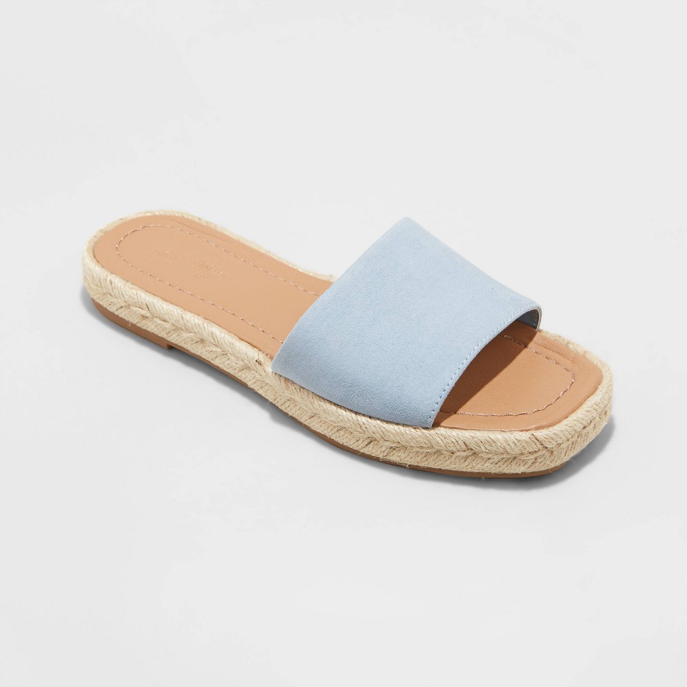 Women's Maren Square Toe Espadrille Slide Sandals - Universal Thread Blue 7