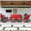 UPTIOT Polyethylene (PE) Wicker 5 - Person Seating Group with Cushions - 4 of 4