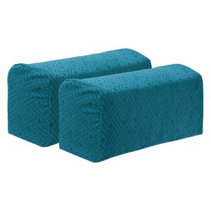 Unique Bargains Non-Slip Stretch Jacquard Couch Armrest Slipcovers 2 Pcs - 1 of 4
