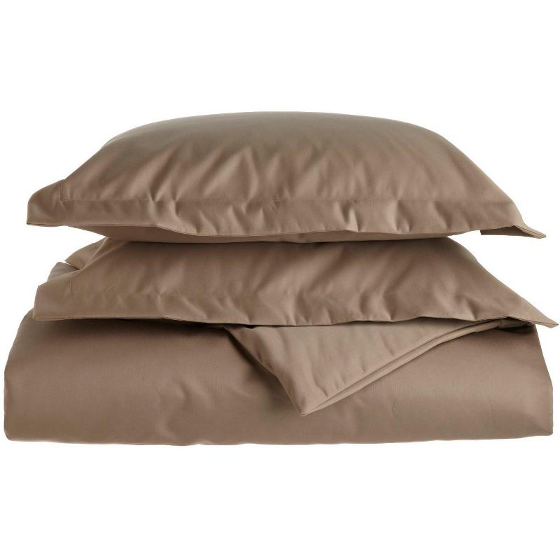 1500 Thread Count Solid Deep Pocket Cotton Luxury Premium Duvet Cover Set with Pillow Shams by Blue Nile Mills, 1 of 2