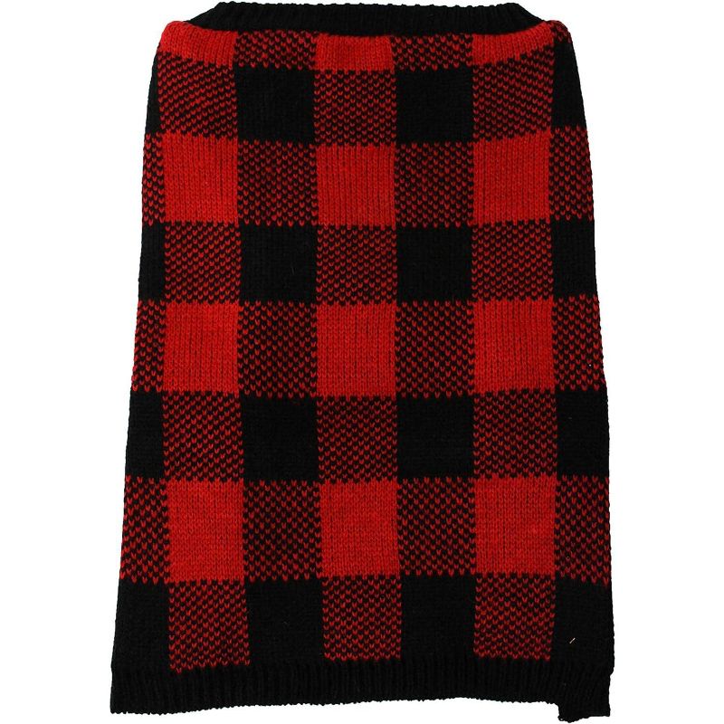 Midlee Red/Black Buffalo Check Dog Sweater Christmas Holiday Outfit (XX-Large), 2 of 3