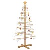 vidaXL Wooden Christmas Tree with Stand Brown 49.2" bamboo - 3 of 4