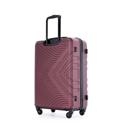 Modern luggage set (3pc) with impact-resistant ABS construction, multi-directional spinner wheels, and TSA lock protection.