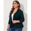Coolmee Women Plus Size Casual Blazer Open Front Long Sleeve Work Office Cardigan Jackets - 2 of 4