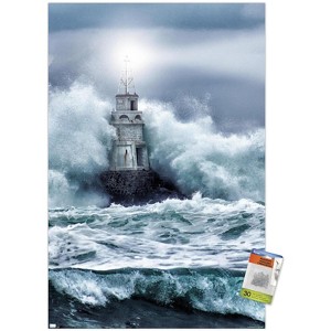 Trends International Lighthouse in the Storm Unframed Wall Poster Prints - 1 of 4