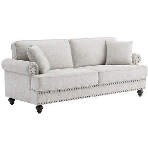 NicBex 82.09 Inch Chenille Sofa Couch,3-Seater Sofa with 2 Throw Pillows for Living Room,Bedroom,Office,Apartment - 1 of 4