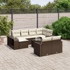 vidaXL 11 Piece Patio Sofa Set with Cushions - Brown Glass - 2 of 4
