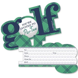 Big Dot of Happiness Par-Tee Time - Golf - Shaped Fill-in Invitations - Birthday or Retirement Party Invitation Cards with Envelopes - Set of 12 - 1 of 4