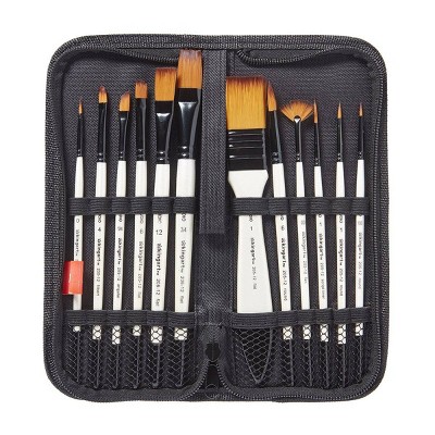 KINGART Brush Set Gold Nylon in Case 12 pc