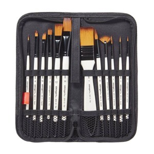 KINGART Brush Set Gold Nylon in Case 12 pc - 1 of 4