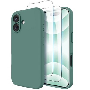 BONGEEK Compatible with iPhone 16 Case, Compatible with MagSafe, Shockproof Magnetic Silicone [2 Pack Screen Protectors], Pine Green - 1 of 4