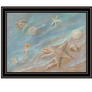 HomeRoots Seashore Star Black Framed Print Wall Art - 1 of 4