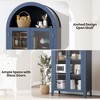 Arched Kitchen Pantry Cabinet with Glass Doors, 5-Tier Storage Cupboard with Adjustable Shelf for Home - 4 of 4