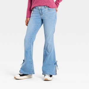 Girls' Bow Trim Flare Jeans - art class™ - 1 of 3