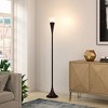 Hudson and Canal Torchiere Floor Lamp with Glass Shade Blackened Bronze: Sleek Metallic Finish, UL Listed - 4 of 4