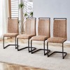 VYNXARIA Modern High Back Dining Chairs - Upholstered Tech Fabric with C-Shaped Black Metal Legs (Set of 4) - Brown for Dining Room, Kitchen - 2 of 4