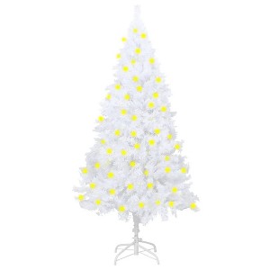 Aghana Digitals 59in White Pre-Lit Artificial Christmas Tree with Expandable PVC Design, LED - 1 of 4