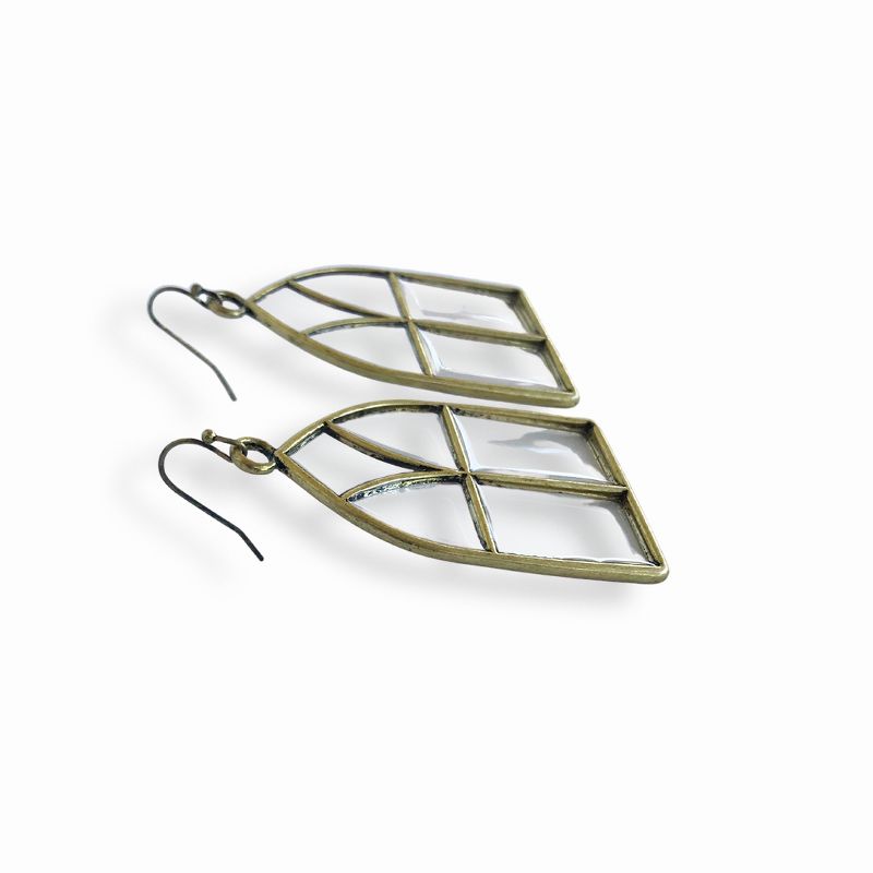 sanctuaire Stained Glass Statement Earrings Antique Gold, 2 of 5