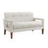 TiramisuBest Gray Microfiber Loveseat, Button Tufted Upholstery, Contoured Arms, Solid Wood Frame, Casual Living Room Sofa Couch - 2 of 4