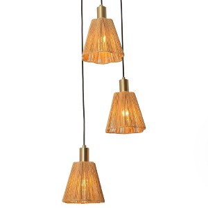 Parrot Uncle 15" Gold Farmhouse Brass Chandelier Ceiling Light 3-Light - 1 of 4