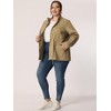 Agnes Orinda Women's Plus Size Winter Zipper Drawstring Waist Long Sleeve with Pockets Fashion Jackets - 2 of 4