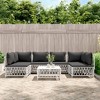 vidaXL White Steel Patio Lounge Set: Durable and Versatile Outdoor Furniture with Comfortable Cushions and Modular Design for Garden, Patio, Deck - 2 of 4