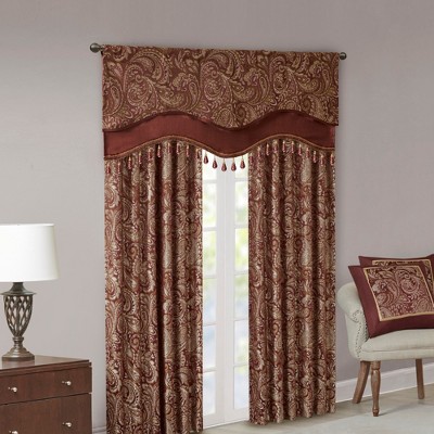 MAYEERTY 50x18" Jacquard Window Valance Navy