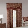 Classic Luxurious Paisley Motif Jacquard Weave Window Valance, Solid Faux Silk Flat Piping Detailed Valance for All Seasons - 2 of 4