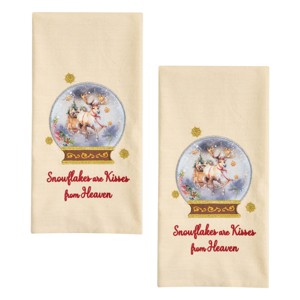 Park Designs Snow Globe Reindeer Decorative Dishtowel Set Of 2 - 1 of 4