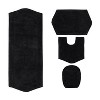 Waterford Collection Tufted Bath Rug, Extra Soft and Absorbent, Non-Slip Bath Mats, Machine Washable bath rugs for Bathroom, 4 Piece Set, Black - 2 of 4