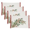 Saro Lifestyle Holly Branch Placemat (Set of 4), 13"x19", Multi - 3 of 4