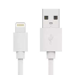 Just Wireless 3' TPU Lightning to USB-A Cable - White