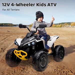 Kids Ride On Electric ATV, 12V Ride On Toy, Toddler Battery Powered 4-Wheeler Quad ATV Car with 2x35W Motors, High Low Speeds, LED Lights, Music - 1 of 4