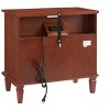 Gulches Mid-Century Modern Nightstand with Charging Station - Farmhouse End Table, 2 Drawers & Open Storage, 2 AC Outlets + 2 USB Ports - 4 of 4