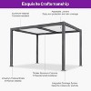 PURPLE LEAF Louvered Pergola Outdoor Aluminum Pergola with White Adjustable Rainproof Roof Grey Frame Hardtop Gazebo for Patio Deck Garden - 3 of 4