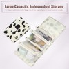 Unique Bargains Milk Cow Style 4 in 1 Detachable Hanging Roll Up Travel Makeup Bags and Organizers Beige Black - 2 of 4