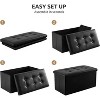 Aoibox Folding Storage Ottoman Bench with 85L Capacity, Faux Leather Black Footrest with Foam Padded Seat, Supports 350lbs for Living Room, Bedroom - 4 of 4