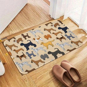 Group Of Dogs Bathroom Rugs Winter Bath Mat Absorbent Non Slip Bathroom Mat Christmas Soft Floor Carpet 16x20 Inches - 1 of 1