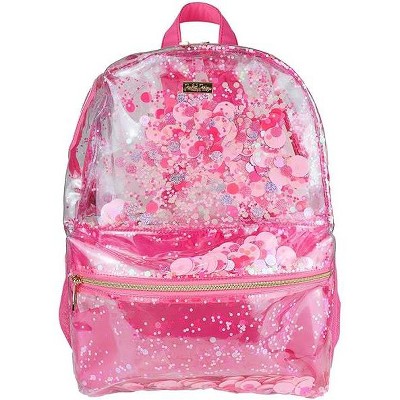 Packed Party Confetti Clear Backpack; Women's Fashion Book Bag; For Ladies at Work, Travel, and the Beach (Large)