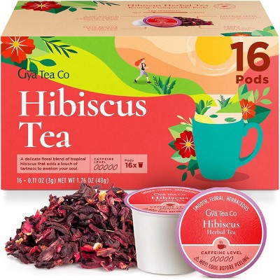 Gya Tea Co Hibiscus Tea Gift Set K-Cup Delivers Joy and Delight with Every Tart Sip Manually Harvested and Caffeine-Free