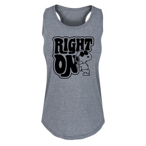 Women's - Peanuts - 70s Snoopy Graphic Racerback Tank - 1 of 4