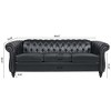 GDFStudio Sophia 84.65'' Chesterfield 3-Seater Faux Leather Upholstered Tufted Sofa with Rolled Arm - 3 of 4