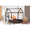 Twin Size Wood House Bed Frame with Fence for Kids,Teens - 3 of 4