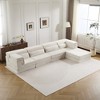 Circle Fleece Compression Mahjong Convertible U-Shaped Sectional Sofas Bed with 1 Ottoman and No Assembly Required - 2 of 4
