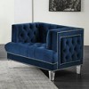 41" Ansario Chair Blue Velvet - Acme Furniture: Acrylic Legs, Nail-Head Trim, Tufted Square Back - 2 of 4